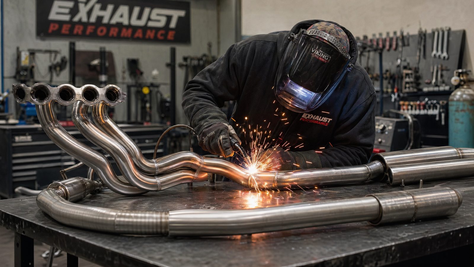 媚黑改装视频-排气系统定制焊接